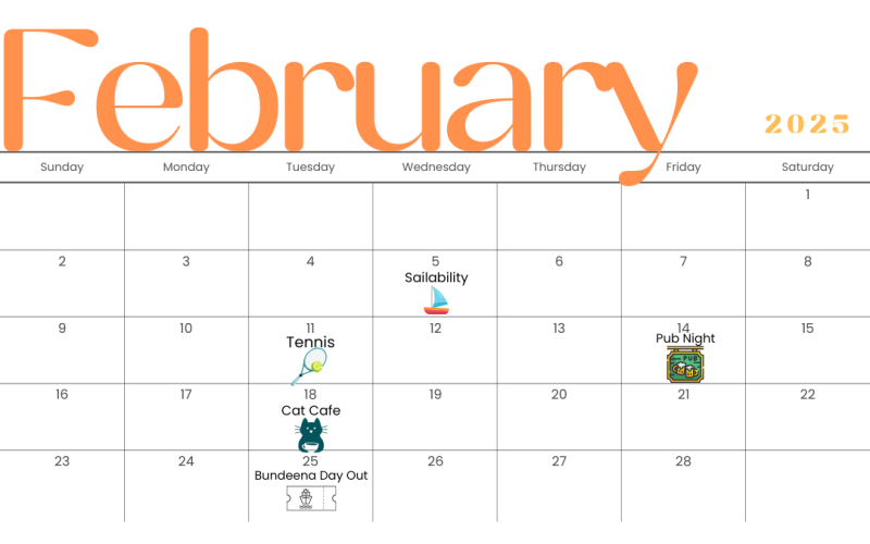 Modern Minimalistic Monthly Planner February 2025 Calendar (1080 x 1350 px)